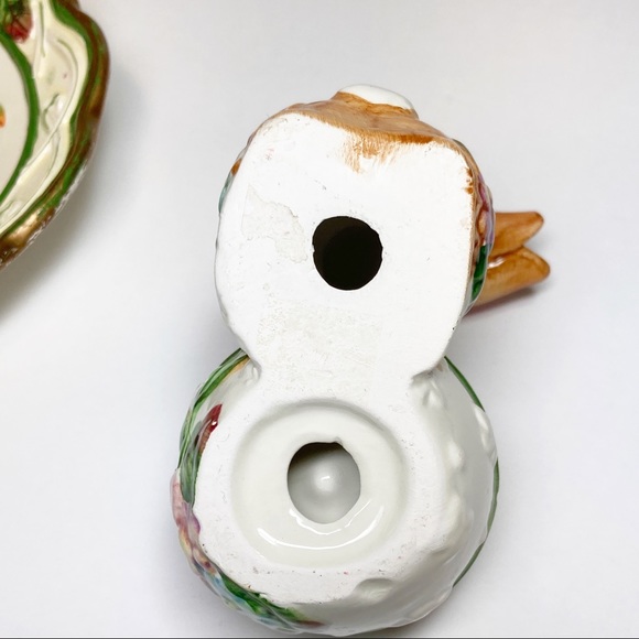 Vintage Easter Bunny Egg Cup and Plate Ceramic Set Of 2 - Picture 15 of 16